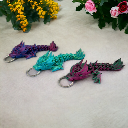 Rose Dragon Keychain